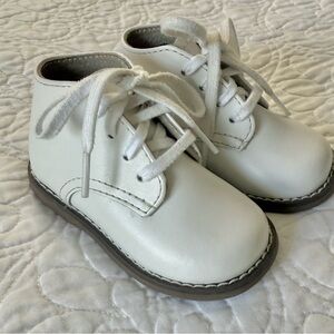 Footmates Boys 3.5 Dress Shoes White Lace Up TODD 7790 leather formal walking